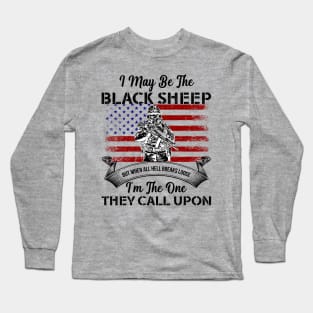 I May Be The Black Sheep- Patriotic- USA Long Sleeve T-Shirt